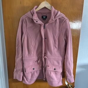 Fleece Cargo Jacket Womens Medium Pink Mauve Miss Lili